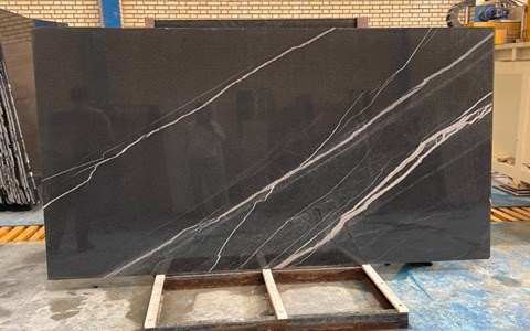 تصویر 3 از خرید و قیمت سنگ اسلب مشکی رگه سفید + فروش صادراتی